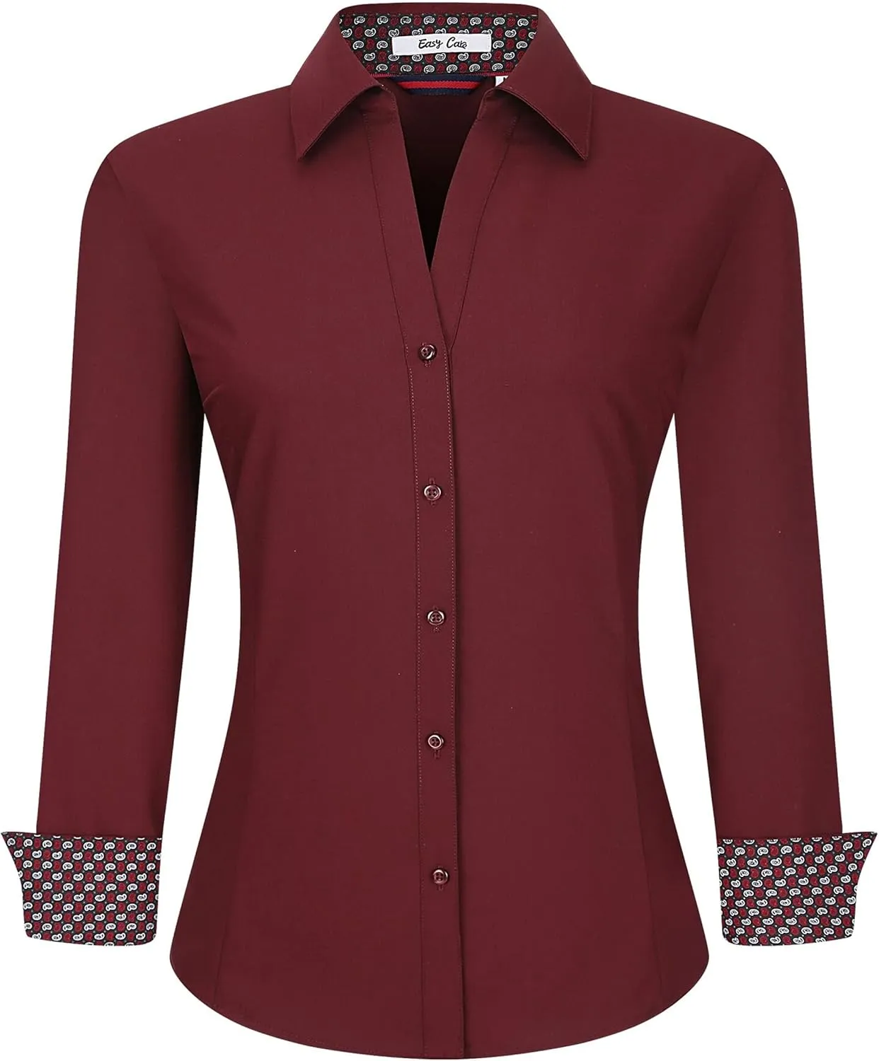 Esabel.C Womens Button Down Shirts Long Sleeve Regular Fit Stretch Work Blouse
