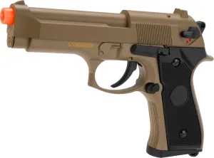 Evike Airsoft - CYMA AEP Full Auto Select Fire M9 Airsoft AEP Airsoft Pistol Package (Color: Tan)