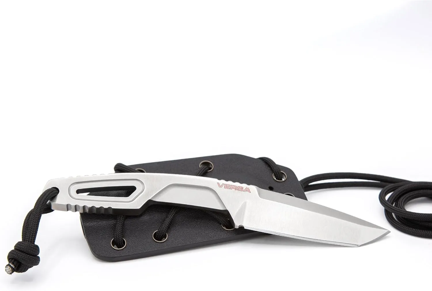Extrema Ratio - Versa (Satin) Fixed Blade Knife, Böhler N690 steel blade hardened to 58 HRC, satin finish, ergonomic aluminum handle scales, reversible pocket clip, handcrafted in Italy