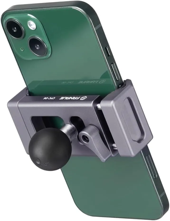 FANAUE Aluminum Motorcycle Phone Holder with 1" Ball Head Adapter Compatible with RAM mounts B Size Double Socket arm & Bike Handlebar Cell Phone Mount for 6-8.5" Smartphone