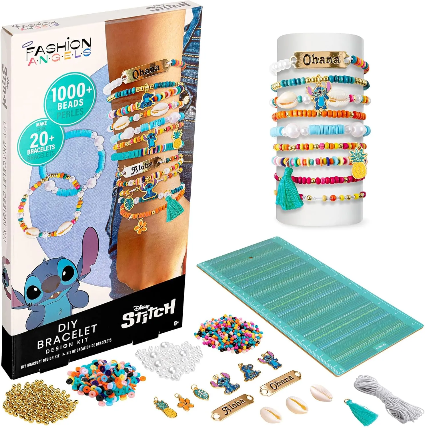 Fashion Angels Disney Stitch DIY Bracelet Making Kit, Includes 1,000  Shell Beads, Tassels, & More, Lilo & Stitch Collectable Jewelry for Kids, Teen Girls & Boys