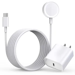 Fast Charger for Apple Watch Charger, USB C 20W iPhone Watch Charger Plug Adapter & Long 6.6FT iWatch Portable Wireless Fast Charging Cable Cord Compatible with Apple Watch Series 9/8/7/SE/6/5/4/3/2/1