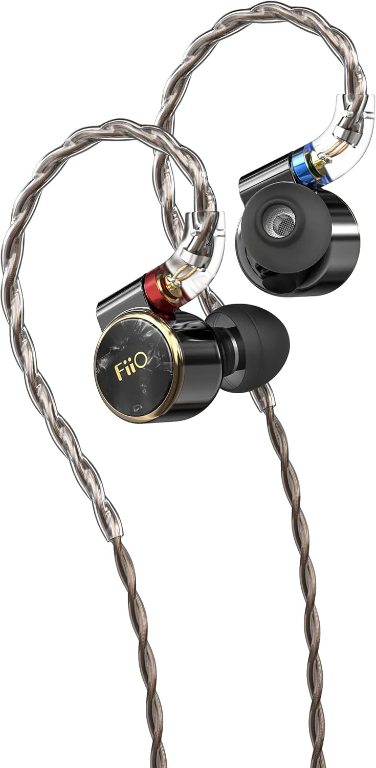 FIIO FD3 PRO Earphones in-Ear Earbuds High Resolution 1DD Deep Bass Detachable MMCX Connector with 2.5/3.5/4.4mm Plugs DLC Black
