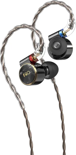 FIIO FD3 PRO Earphones in-Ear Earbuds High Resolution 1DD Deep Bass Detachable MMCX Connector with 2.5/3.5/4.4mm Plugs DLC Black