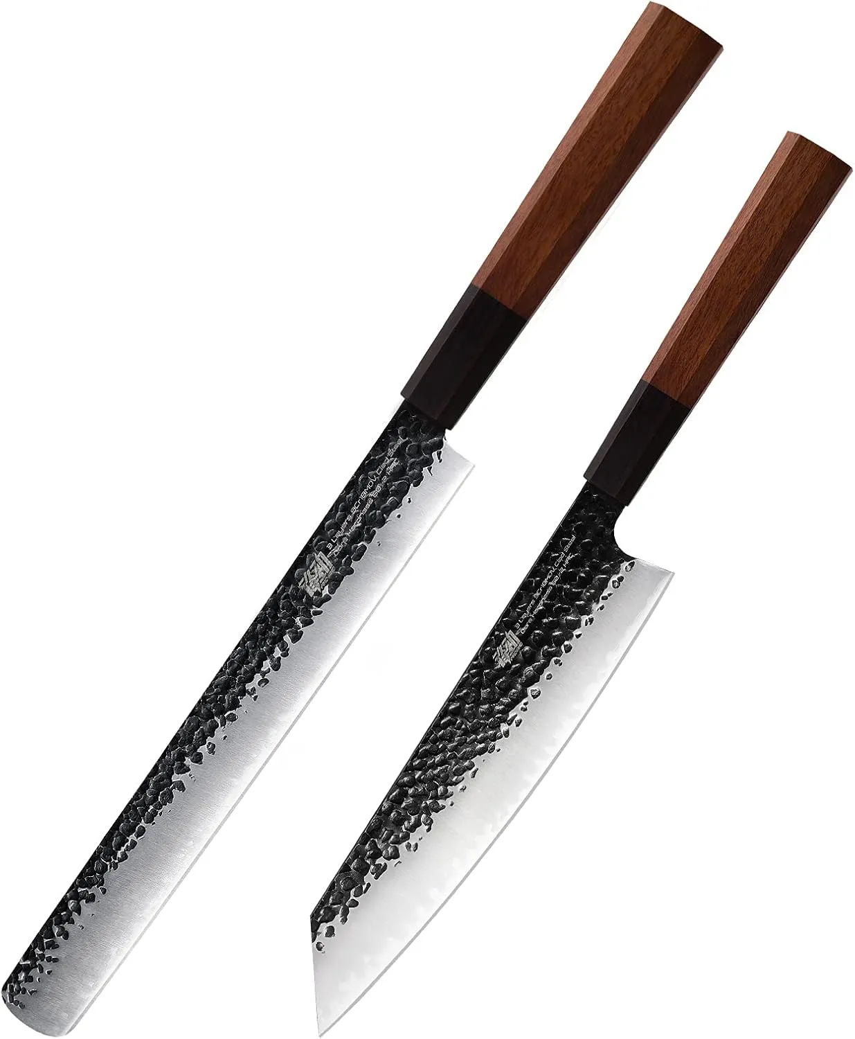 FINDKING Dynasty Series 9” Kiritsuke Gyutou Knife and 12” brisket Knife, High Carbon Clad Steel Octagonal Handle Kitchen Slicing Knives