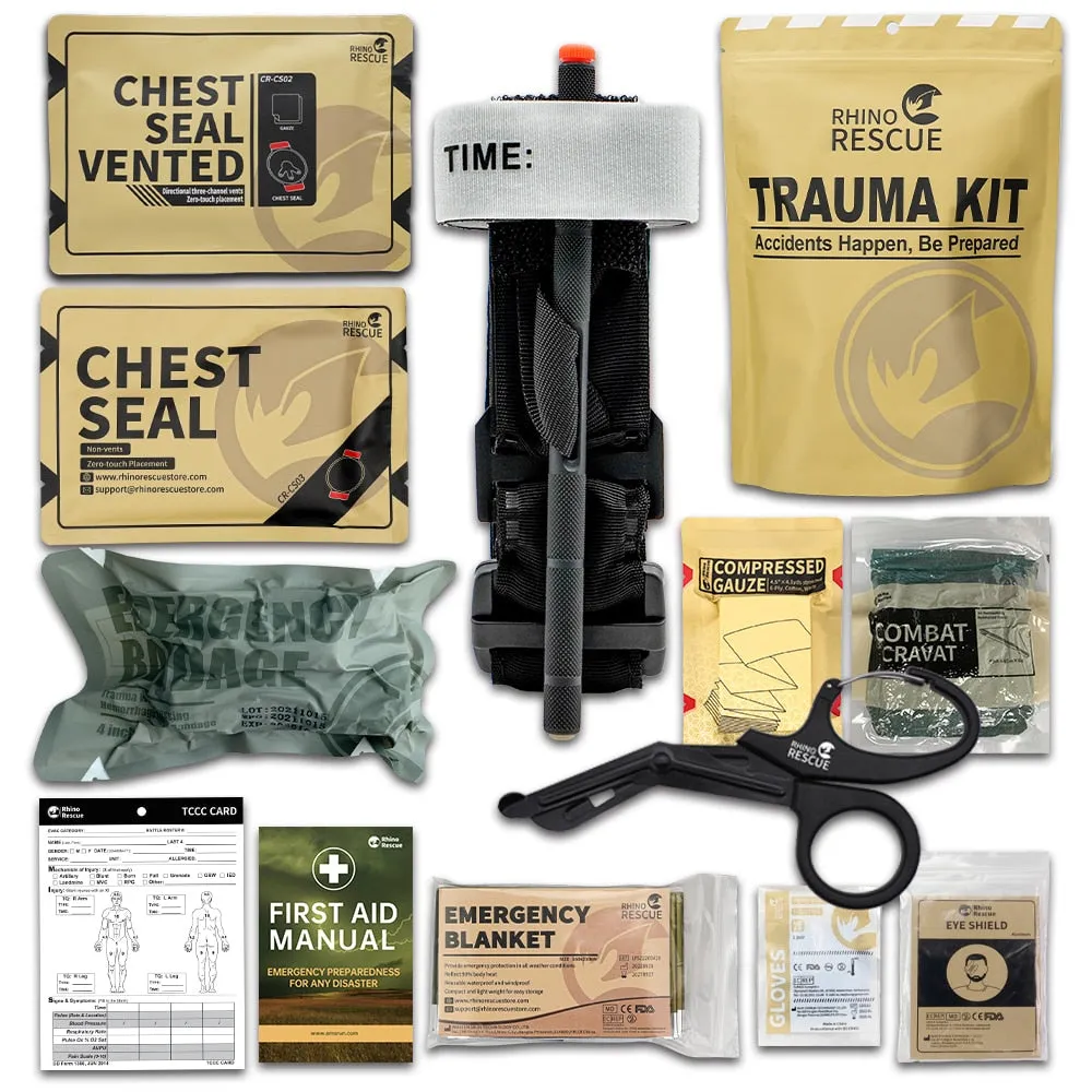 First Aid Kit 17pcs (Tactical Trauma Emergency Kit - Bleed IFAK Refill)