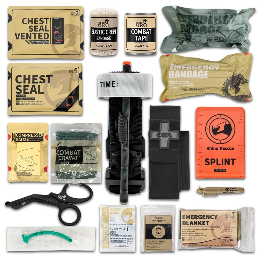 First Aid Kit 17pcs (Tactical Trauma Emergency Kit - Bleed IFAK Refill)