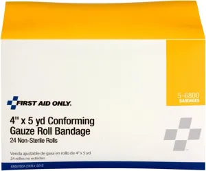 First Aid Only 5-6800 Stretch Gauze Bandage, 4 yds Length x 4 Width (Box of 24)