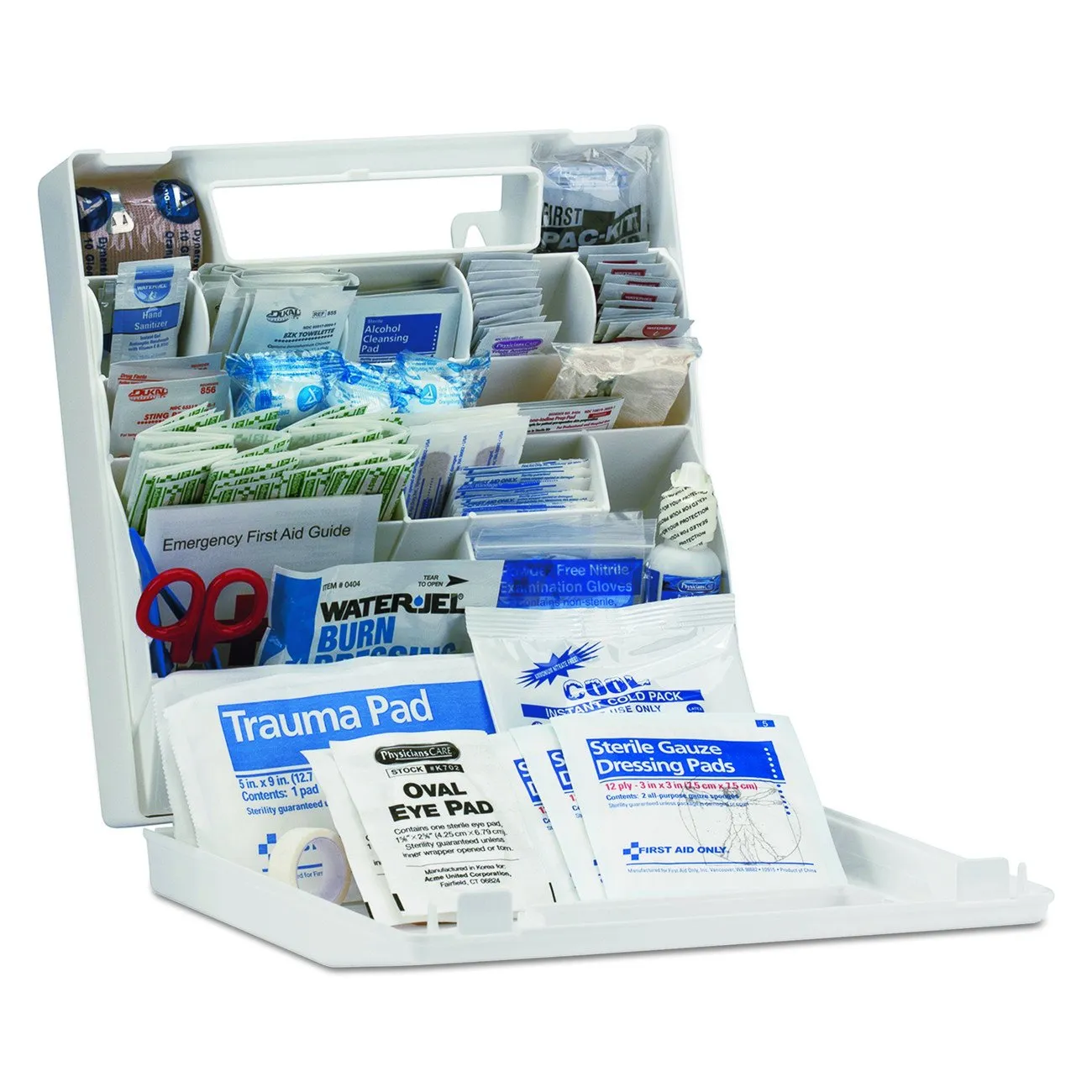 First Aid Only 90639 ANSI A  2015 and OSHA Compliant First Aid Kit, 50-Person Emergency First Aid Kit for Business, Home, Car, and Worksites, 183 Pieces