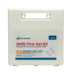 First Aid Only 90639 ANSI A  2015 and OSHA Compliant First Aid Kit, 50-Person Emergency First Aid Kit for Business, Home, Car, and Worksites, 183 Pieces