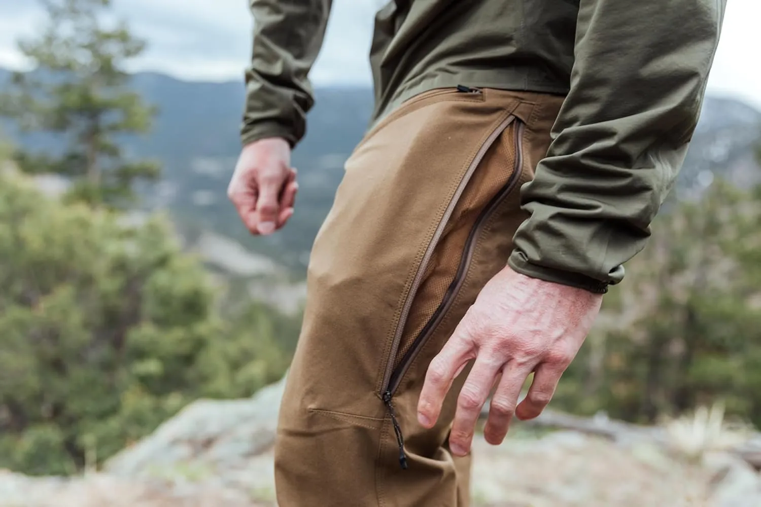 First Lite Men’s 308 Pant - Men’s Outdoor Stretch Camo Hunting Pants with Hip Vents, Year Round Lightweight Hunting Gear