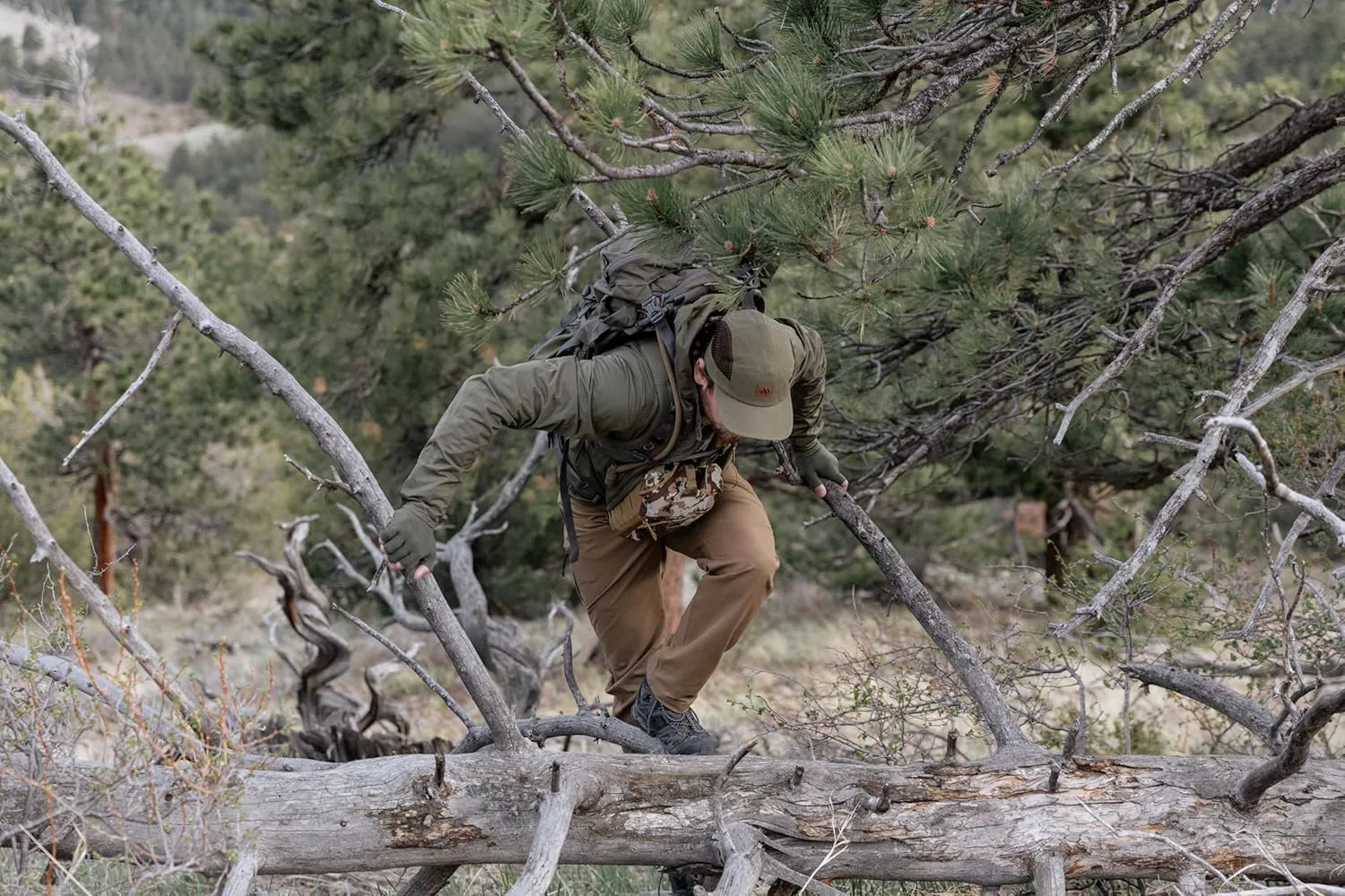 First Lite Men’s 308 Pant - Men’s Outdoor Stretch Camo Hunting Pants with Hip Vents, Year Round Lightweight Hunting Gear