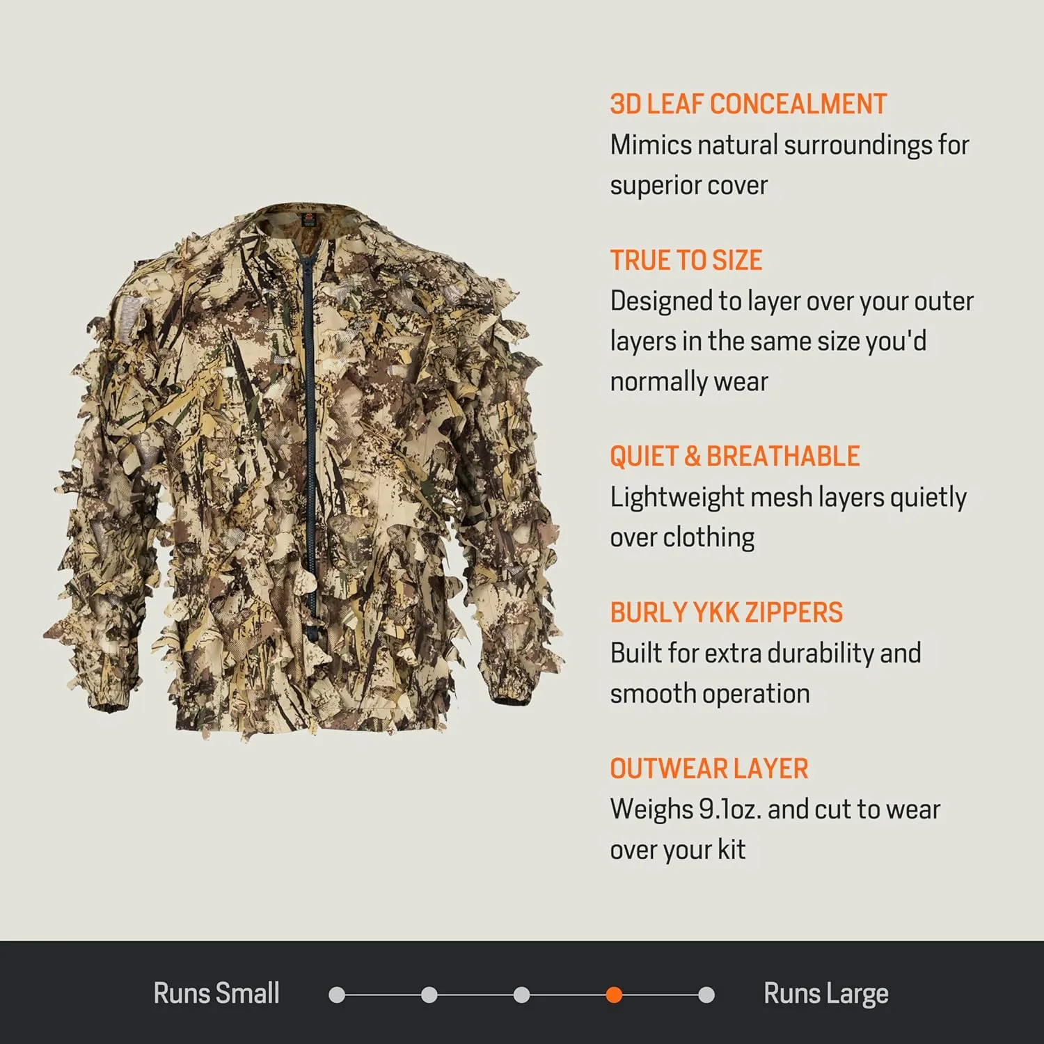 First Lite Men's Phantom Leafy Suit Top - Ultralight Mesh Camo Hunting Jacket