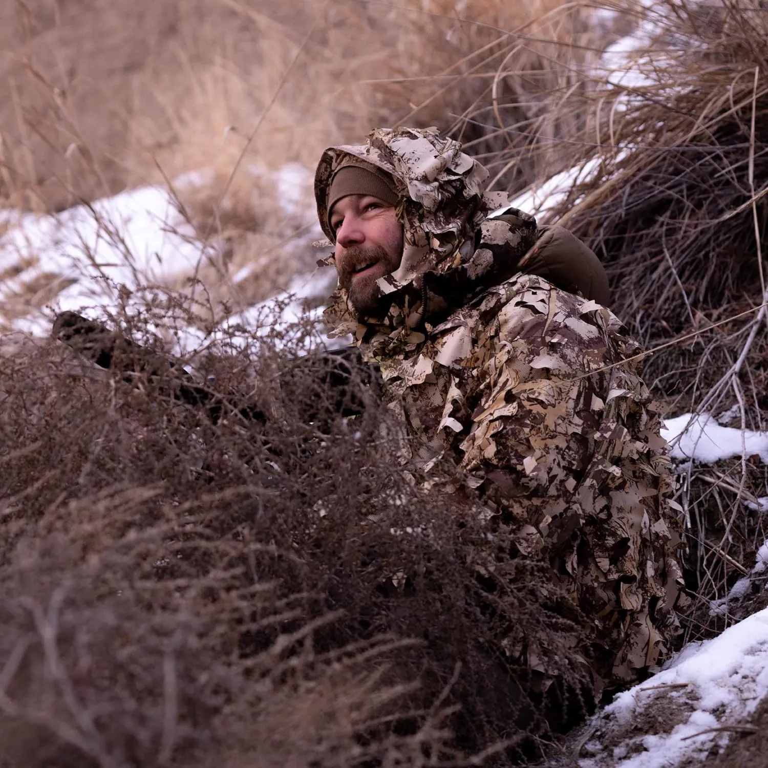 First Lite Men's Phantom Leafy Suit Top - Ultralight Mesh Camo Hunting Jacket