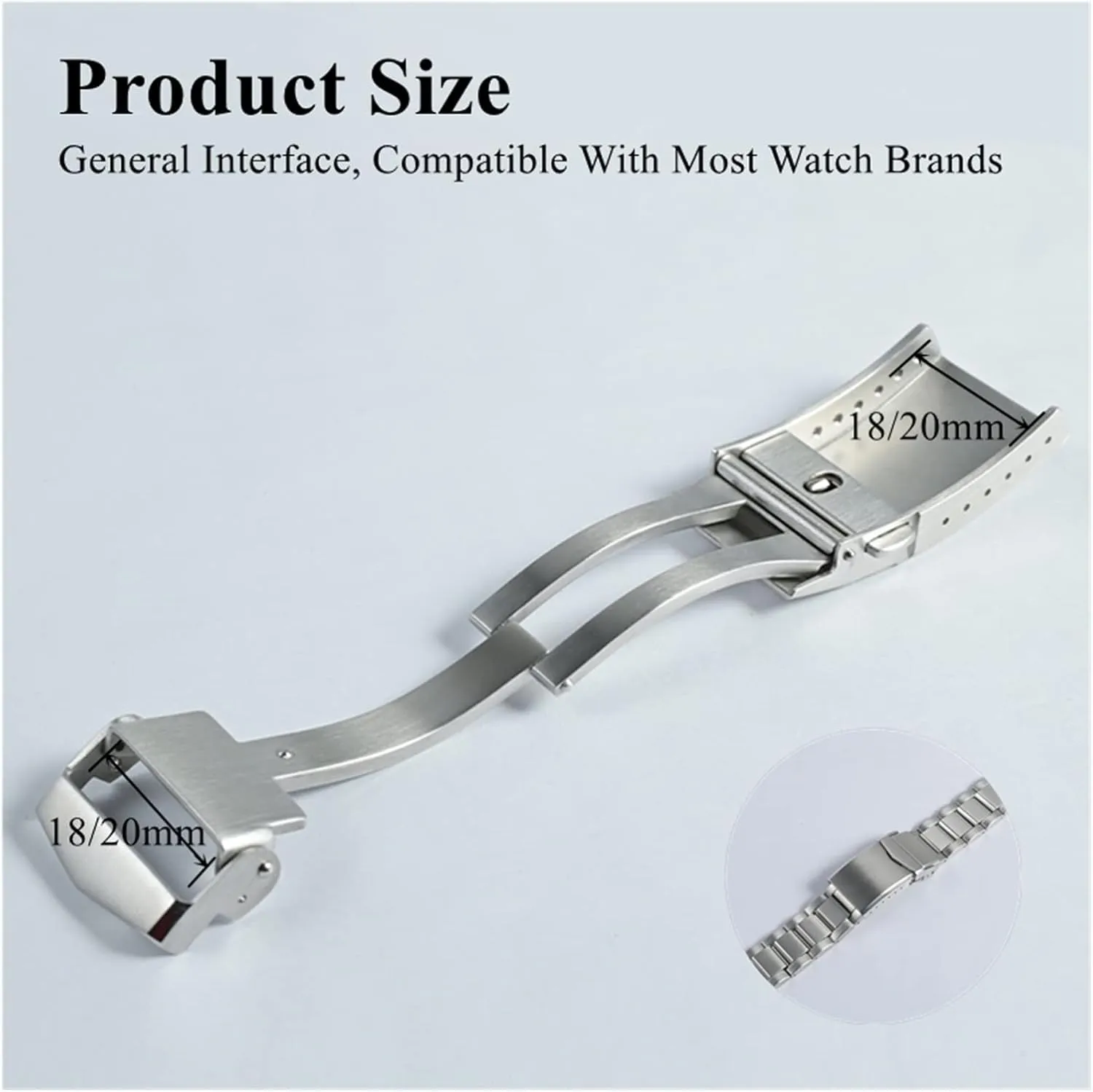 Fit For San Martin Watch Clasp Brushed Folding Clasp With Safety 18mm 20mm Solid 316L Stainless Steel Deployment Buckle Table buckle