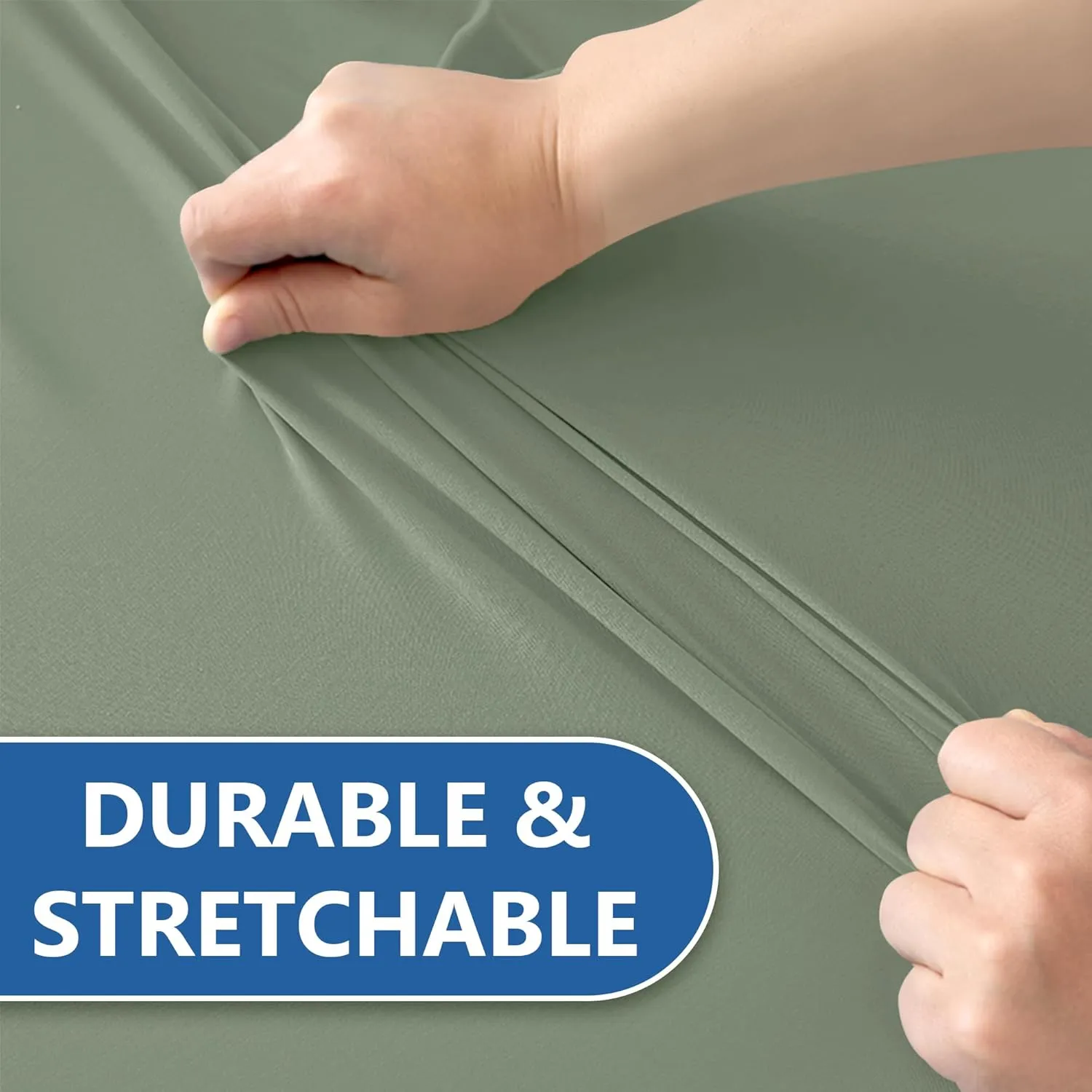 Fitted Tablecloth for 6 Foot Rectangle Tables-6 Pack Sage Elastic Outdoor Picnic Table Cover-Spandex Stretch Folding Table Cloths 6 ft for Camping Dining Room Patio Kitchen Banquet Party