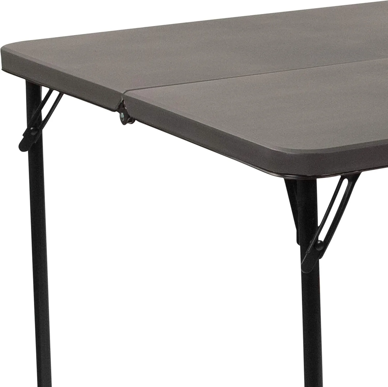 Flash Furniture Dunham 2.83' Square Plastic Folding Event Table with Carrying Handle, Bi-Fold Banquet Table for Indoor/Outdoor Events, Dark Gray