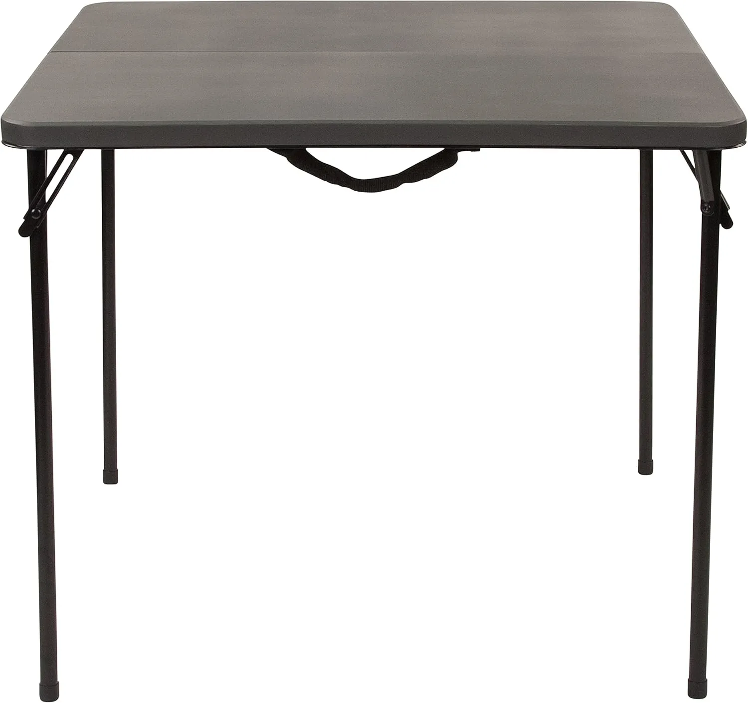 Flash Furniture Dunham 2.83' Square Plastic Folding Event Table with Carrying Handle, Bi-Fold Banquet Table for Indoor/Outdoor Events, Dark Gray