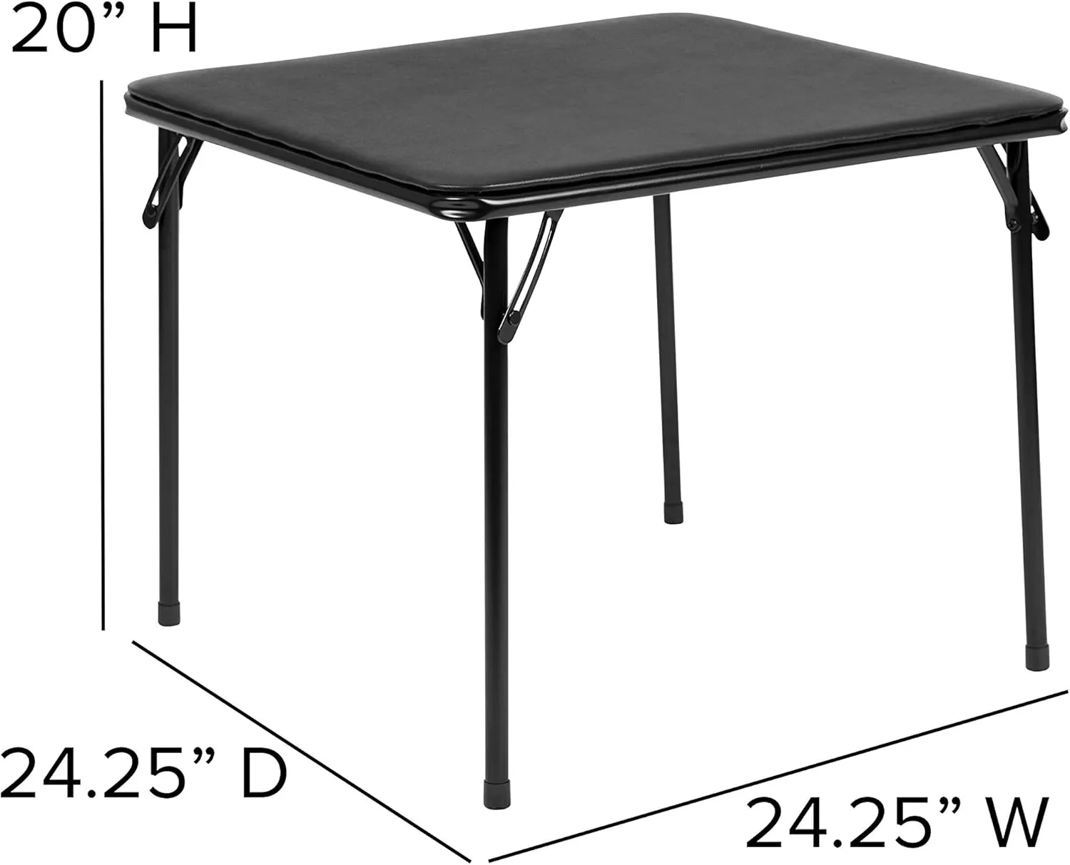 Flash Furniture Mindy Folding Kids Table with Vinyl Padded Top, Children's Square Activity Table for Daycare and Classrooms, Black