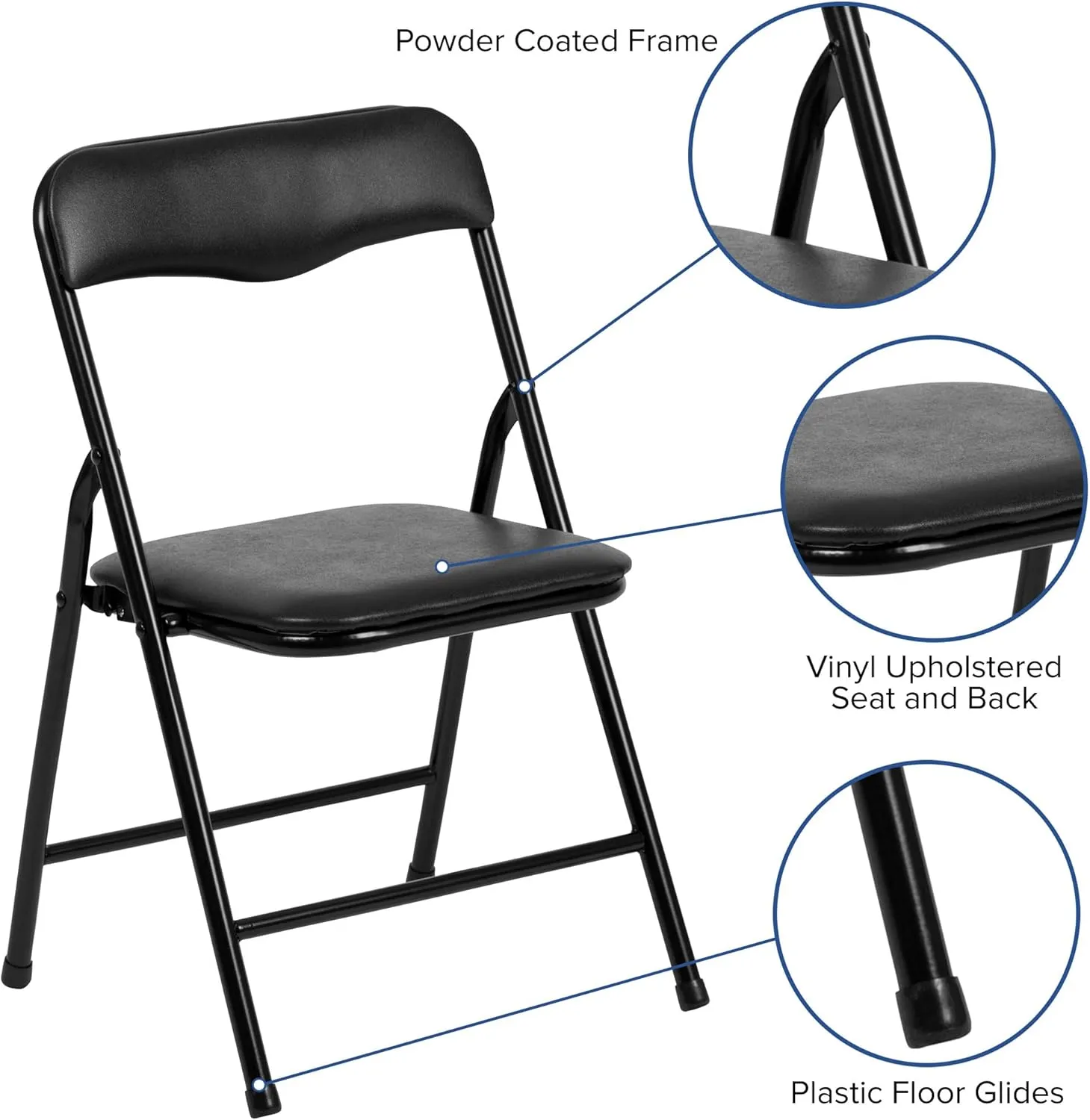 Flash Furniture Mindy Kids 5-Piece Folding Table and Chairs Set for Daycare and Classrooms, Children's Activity Table and Chairs Set, Black