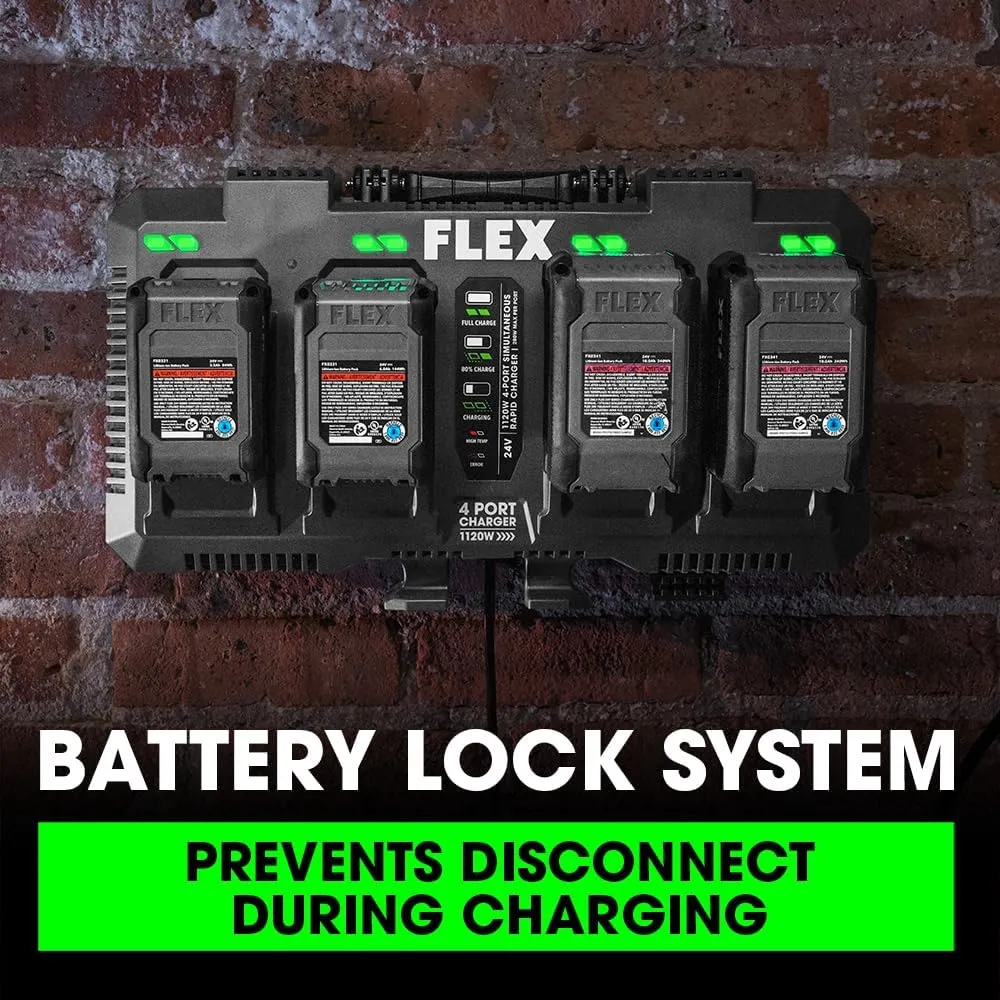 FLEX 24V 1120W 4-Port Simultaneous Lithium-Ion Battery Rapid Charger (280W Per Port) - FX0451-Z