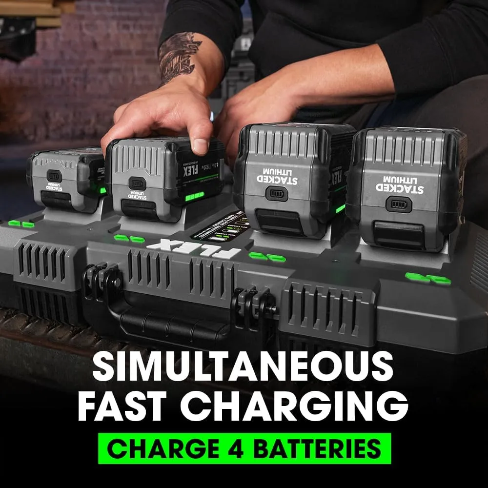 FLEX 24V 1120W 4-Port Simultaneous Lithium-Ion Battery Rapid Charger (280W Per Port) - FX0451-Z