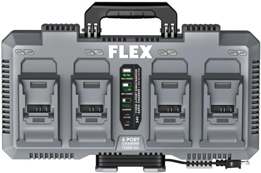 FLEX 24V 1120W 4-Port Simultaneous Lithium-Ion Battery Rapid Charger (280W Per Port) - FX0451-Z