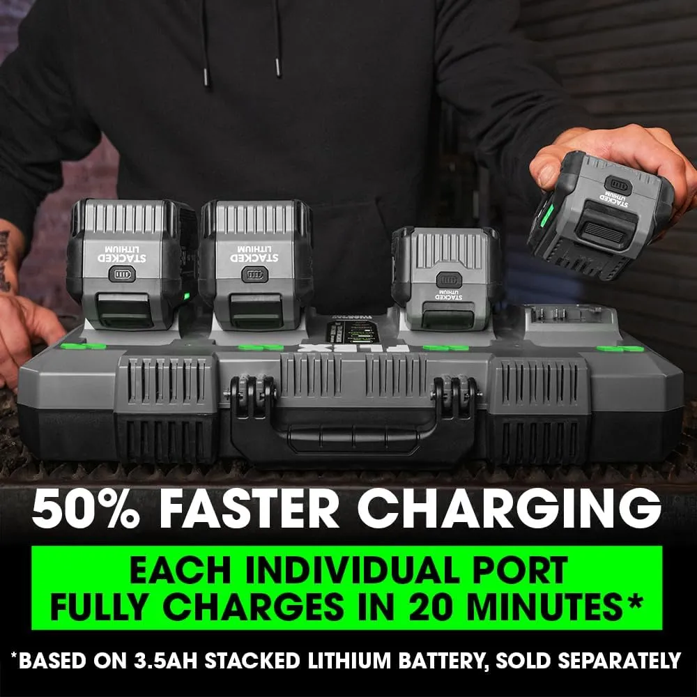 FLEX 24V 1120W 4-Port Simultaneous Lithium-Ion Battery Rapid Charger (280W Per Port) - FX0451-Z