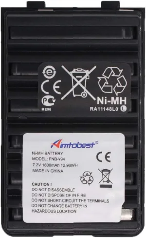 FNB-83 FNB-V94 FNB-V57 1800mAh Ni-MH Battery Compatible for Yaesu Vertex FT-60R FT60R FT-60 FT60 VX-150 VX-160 VX-170 VX-180 VXA-220 Standard Horizon HX270S HX370S HX500S HX600S Radio