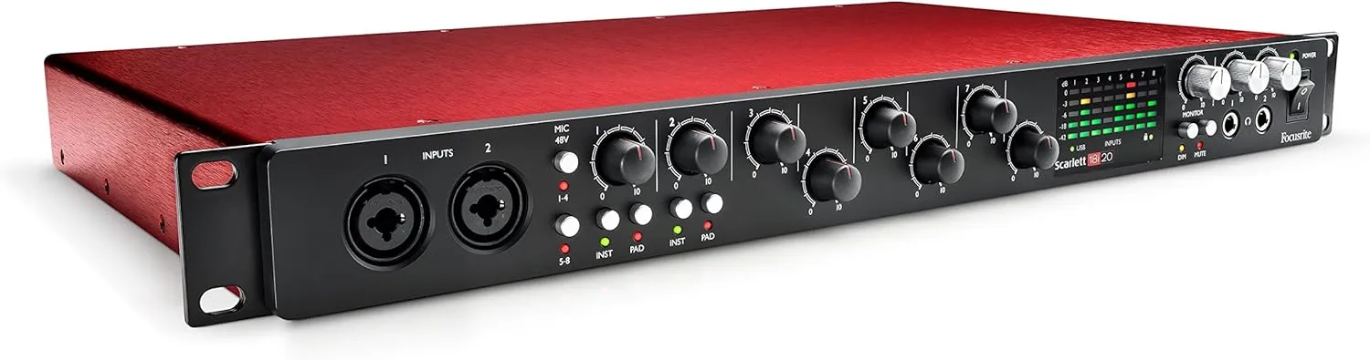 Focusrite Scarlett 18i20 (2nd Gen) USB Audio Interface with Pro Tools | First, 18i20 - 8 Mic Pres (AMS-SCARLETT-18I20-2ND-GE)