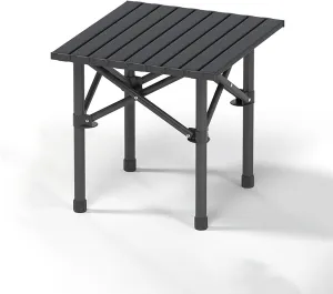 Folding Camping Table Portable Carbon Steel Frame Fold up Camping Tables Small Folding Table Portable Outdoor with Carry Bag(Black,53 * 52 * 50cm)