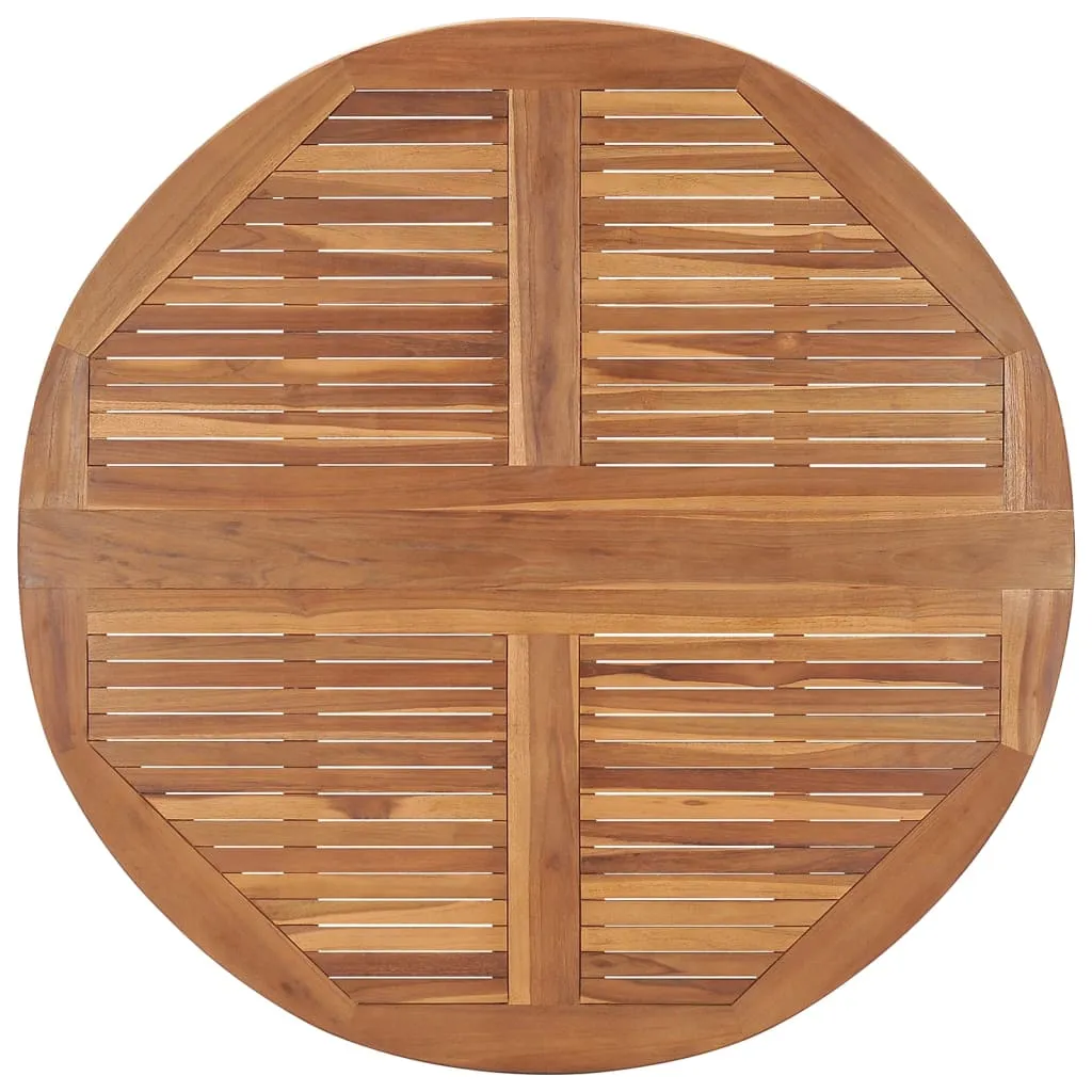 Folding Patio Dining Table Ø43.3"x29.5" Solid Wood Teak