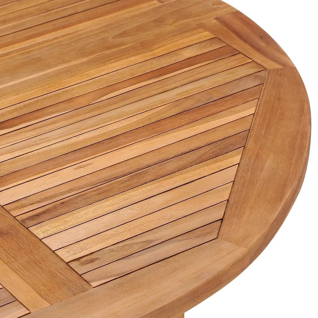 Folding Patio Dining Table Ø43.3"x29.5" Solid Wood Teak