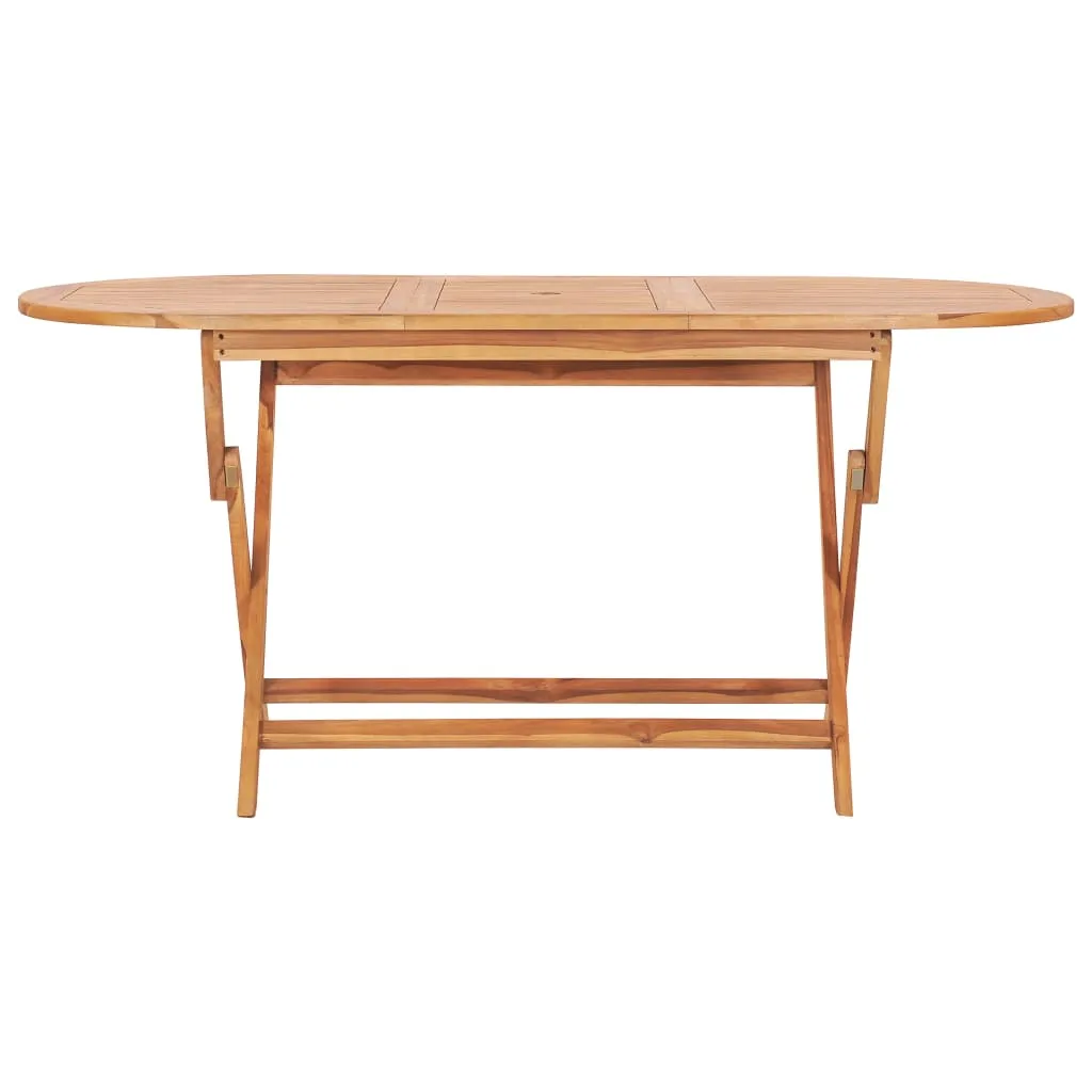 Folding Patio Table 62.9"x31.4"x29.5" Solid Teak Wood
