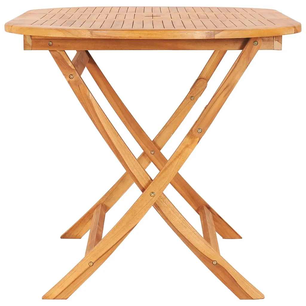 Folding Patio Table 62.9"x31.4"x29.5" Solid Teak Wood