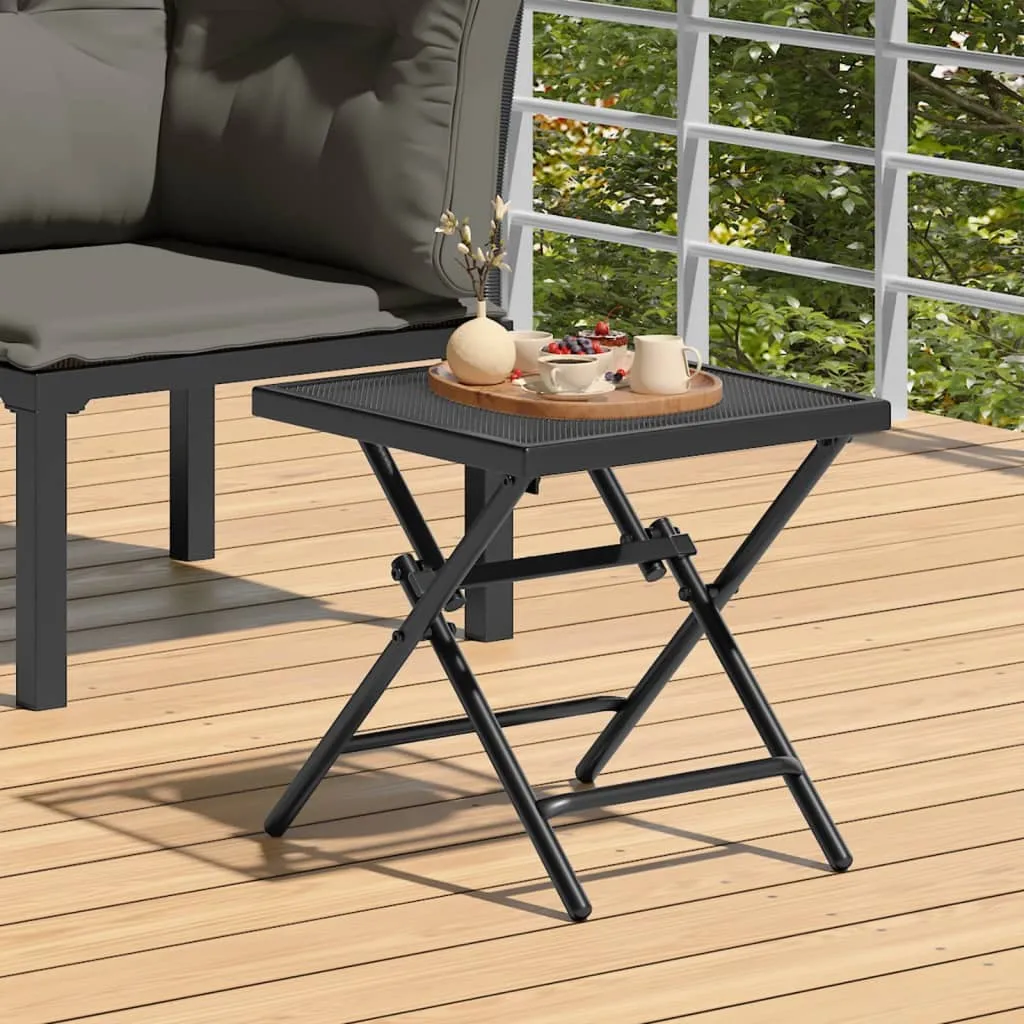 Folding Patio Table Outdoor Folding Garden Table Anthracite Steel Mesh