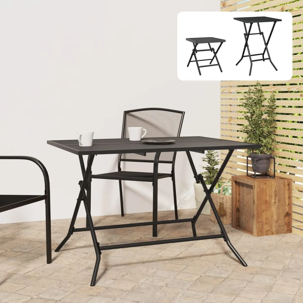 Folding Patio Table Outdoor Folding Garden Table Anthracite Steel Mesh