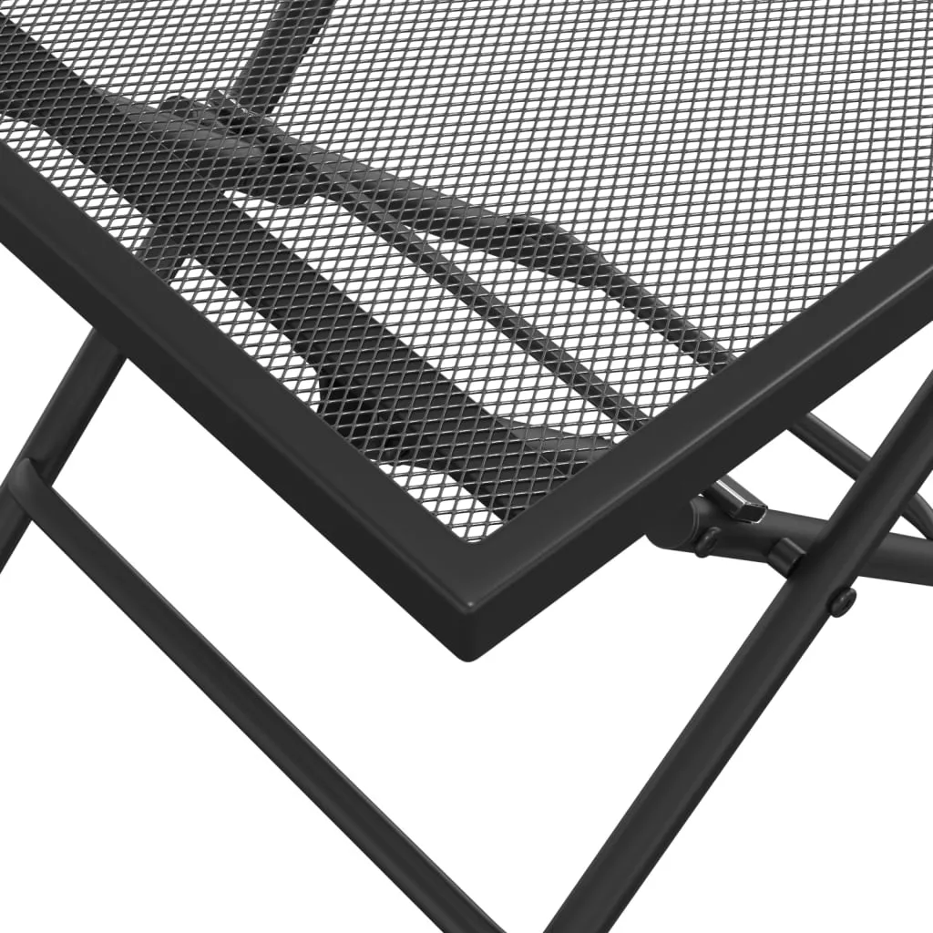Folding Patio Table Outdoor Folding Garden Table Anthracite Steel Mesh