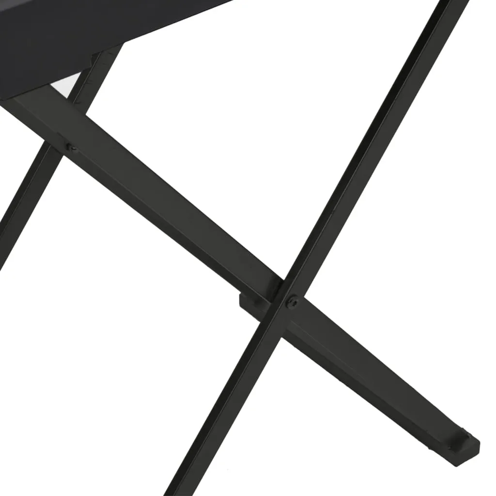 Folding Table Accent Foldable End Table with Iron Frame Gold and MDF