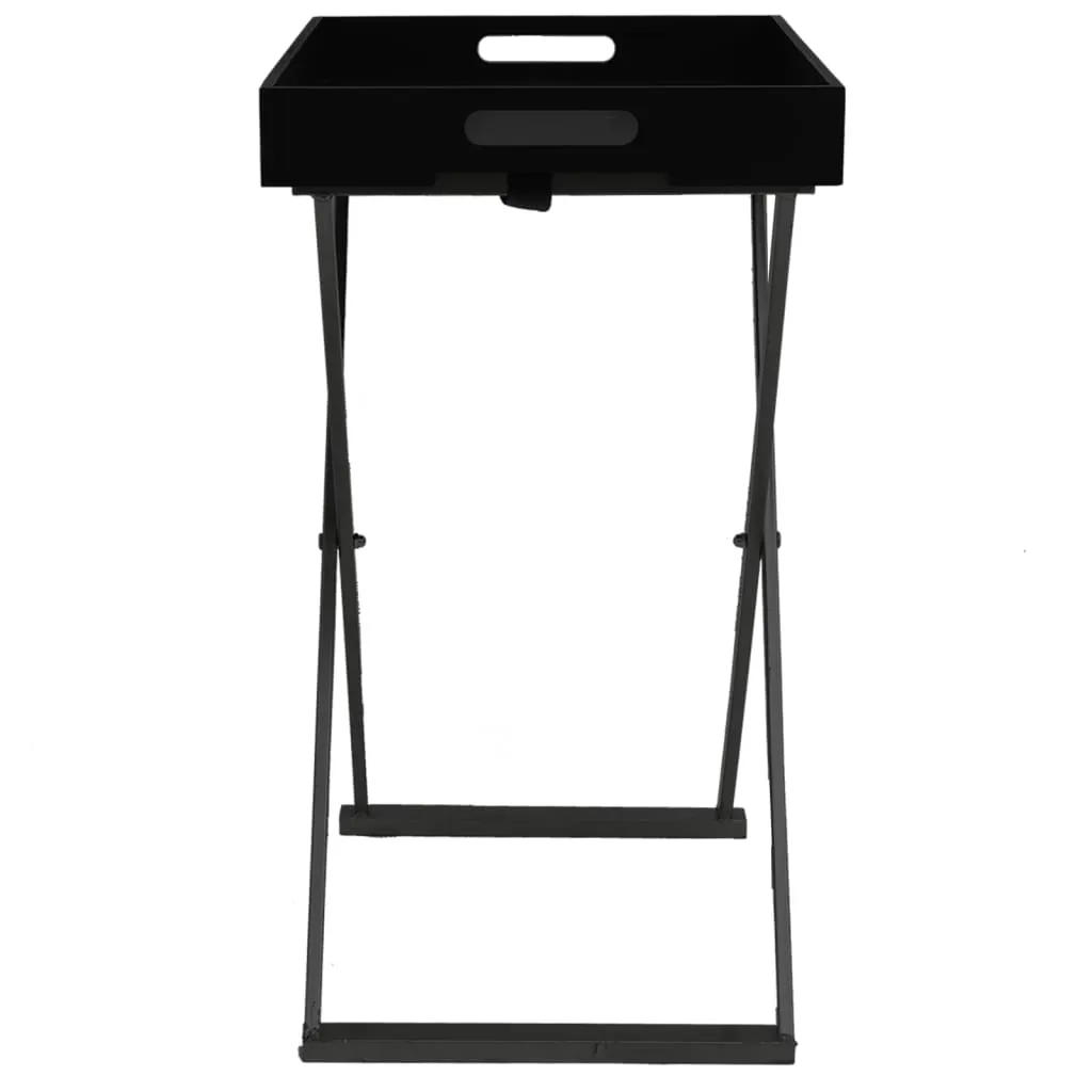 Folding Table Accent Foldable End Table with Iron Frame Gold and MDF