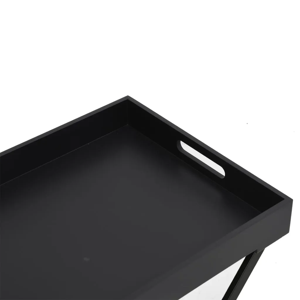 Folding Table Accent Foldable End Table with Iron Frame Gold and MDF