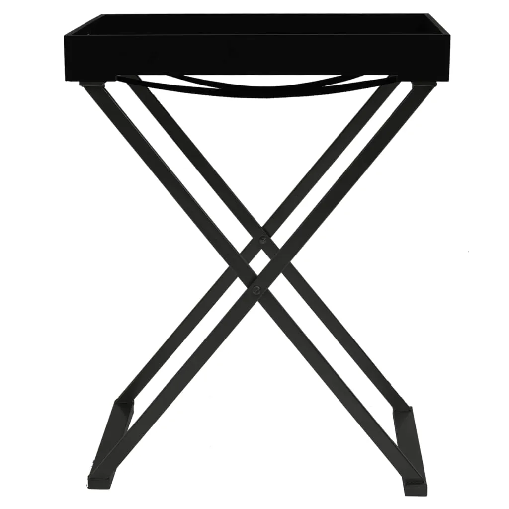 Folding Table Accent Foldable End Table with Iron Frame Gold and MDF