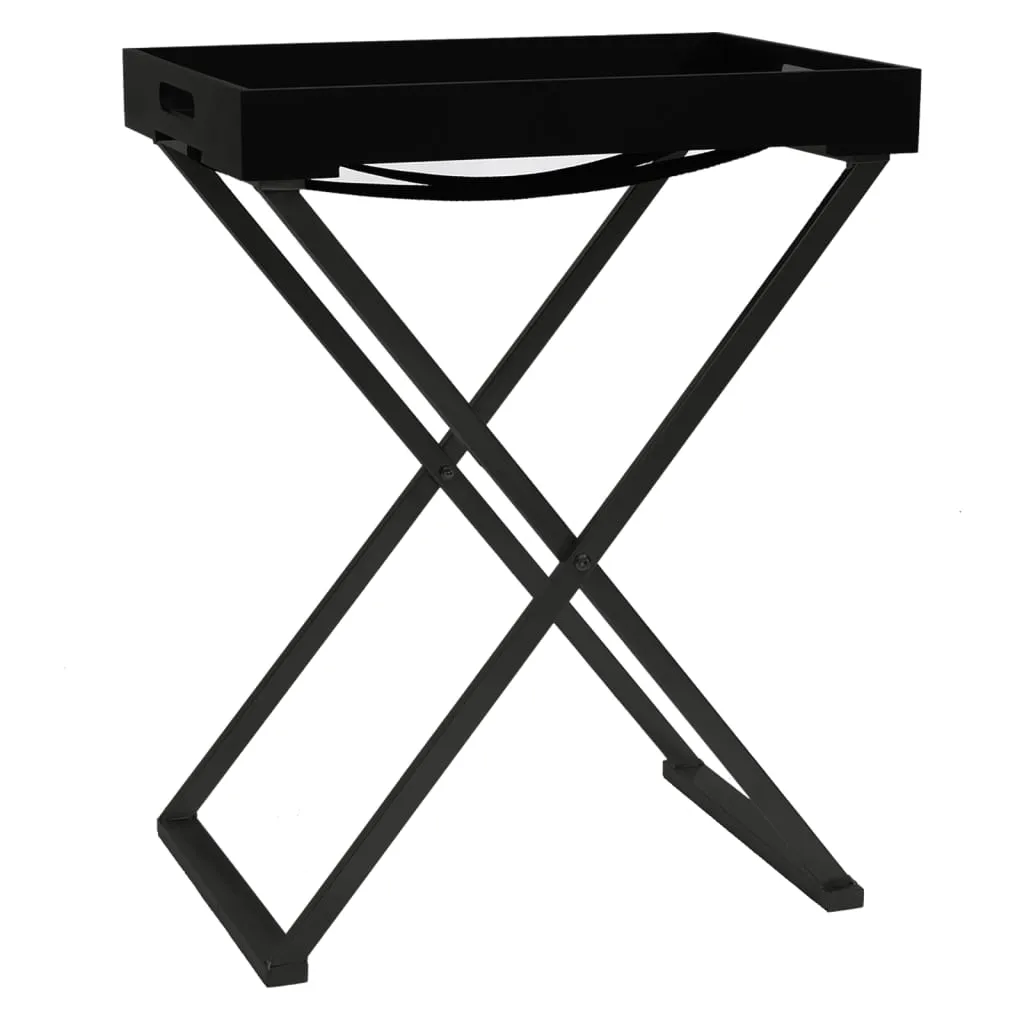 Folding Table Accent Foldable End Table with Iron Frame Gold and MDF