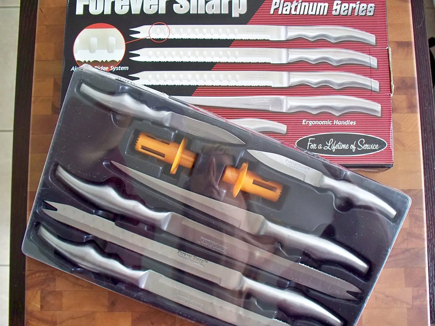Forever Sharp Platinum Series 8 Pc Surgical Stainless Steel Knives
