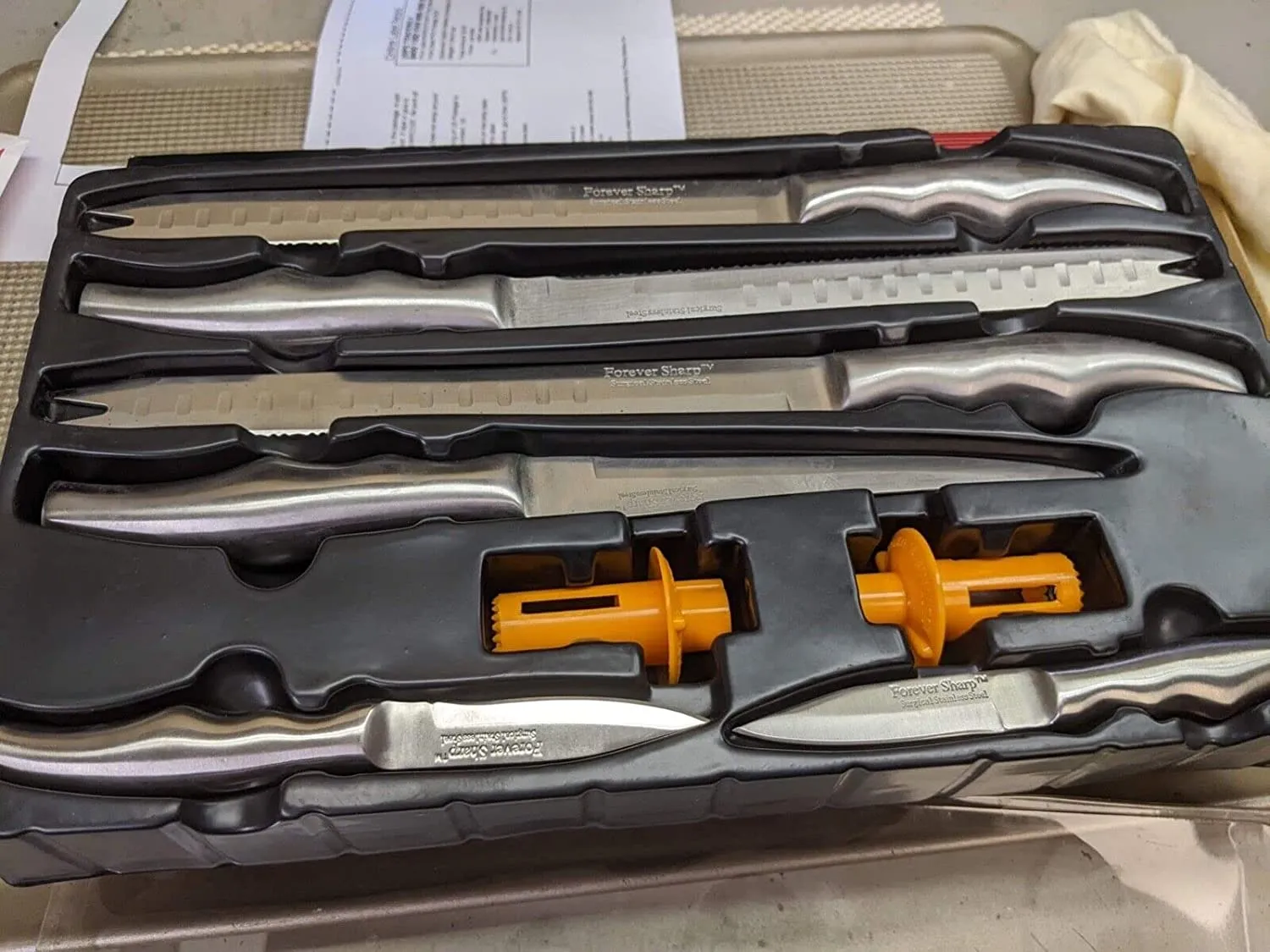 Forever Sharp Platinum Series 8 Pc Surgical Stainless Steel Knives