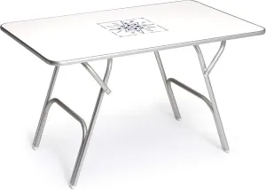 FORMA MARINE Boat Table Folding 47.2" x 29.5" Double Height Positioning 22"/28.5" Marine Aluminum Yacht Deck Furniture M600