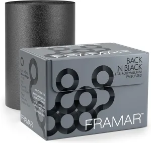FRAMAR Embossed Roll Black Aluminum Foil - Professional Hair Foils For Highlighting, Hair Color Foils, Highlighting Foils, Foil For Hair Highlighting, Papel Aluminio Para Mechas De Ca, Black Foil 320