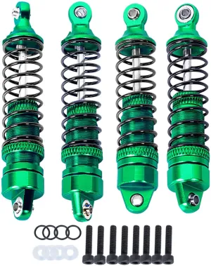 Full Aluminum Big Bore RC Shocks Absorber Damper Upgrades Part for 1/18 Granite Grom Mega 380 Brushed 4x4 Monster Truck RTR,Front Rear Assembled Full Metal Shocks,4PCS Green