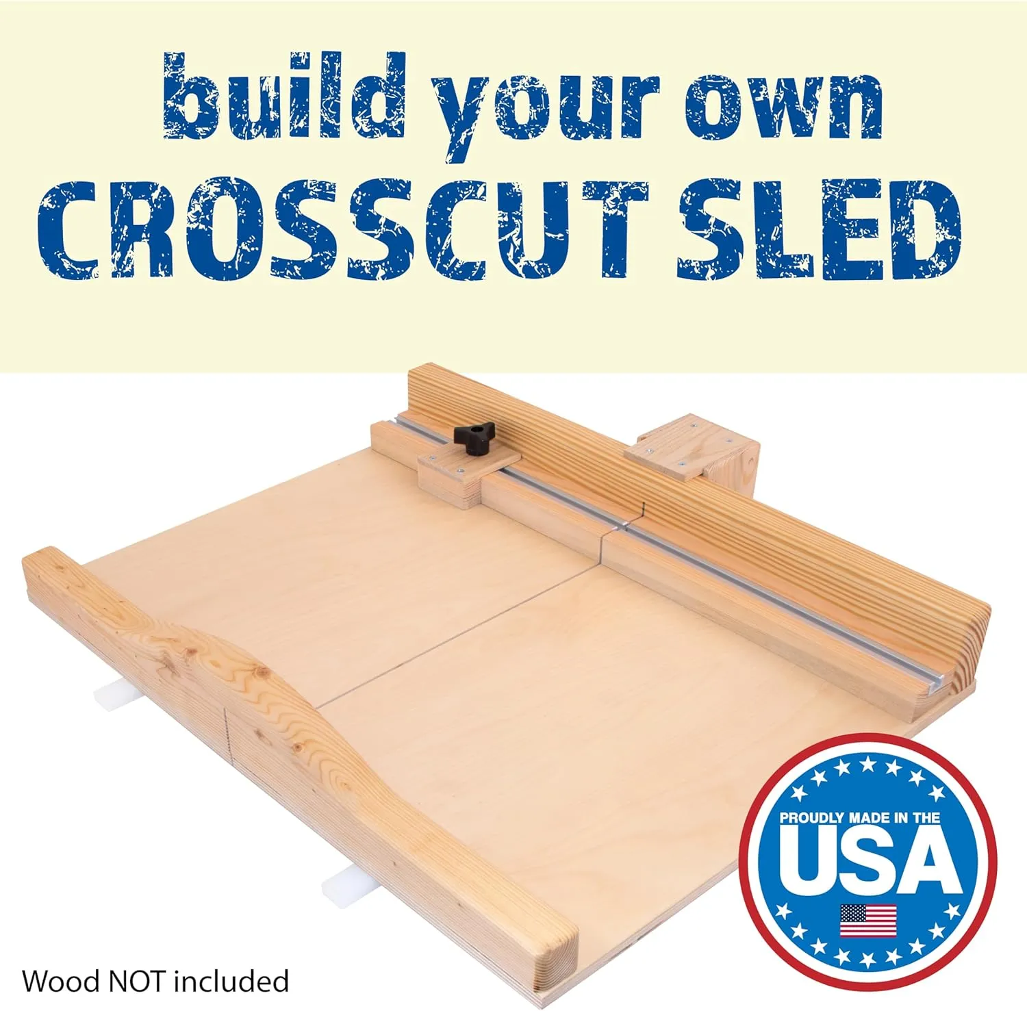 Fulton DIY Table Saw Crosscut Sled Kit (19 Kit w/Predrilled UHMW Bars)