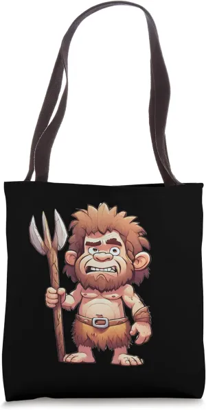 Funny Primitive Prehistoric Caveman Lover Spear Hunter Gift Tote Bag